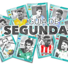 Jugadores de **Spanish football teams** en cartas coleccionables, con el título "Guía de Segunda".