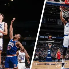 Dos jugadores de baloncesto, uno en primer plano con el balón listo para encestar y otro defendiendo. La imagen evoca la emoción de un partido y la **escolta** en **posicion** de **baloncesto**.