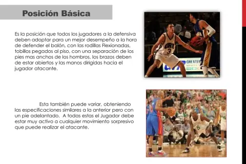 Jugadores de baloncesto en posición defensiva, listos para el picanrol.